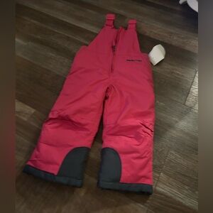 $19 Arctix Infant-Toddler Chest High Snow Bib Overalls, Pink And Black, 2t k3